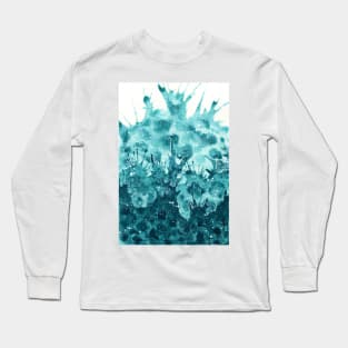 Wave splash watercolour painting Long Sleeve T-Shirt